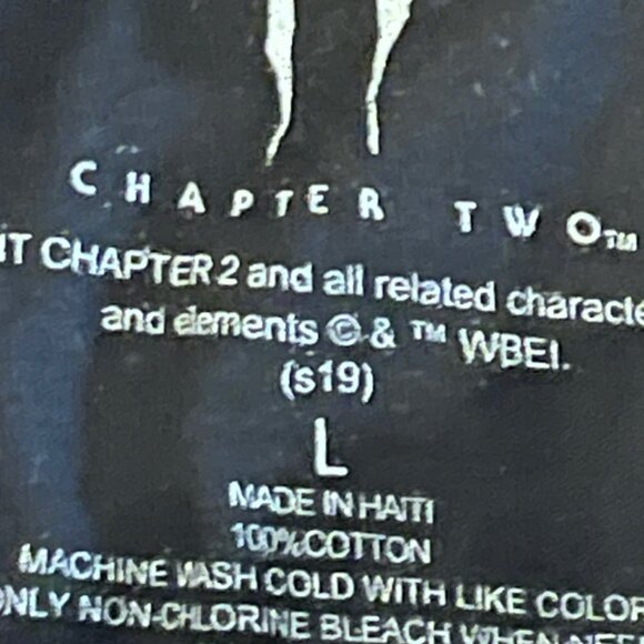 IT Chapter Two Pennywise Mens Black White T-Shirt Mens Size L - Picture 5 of 8